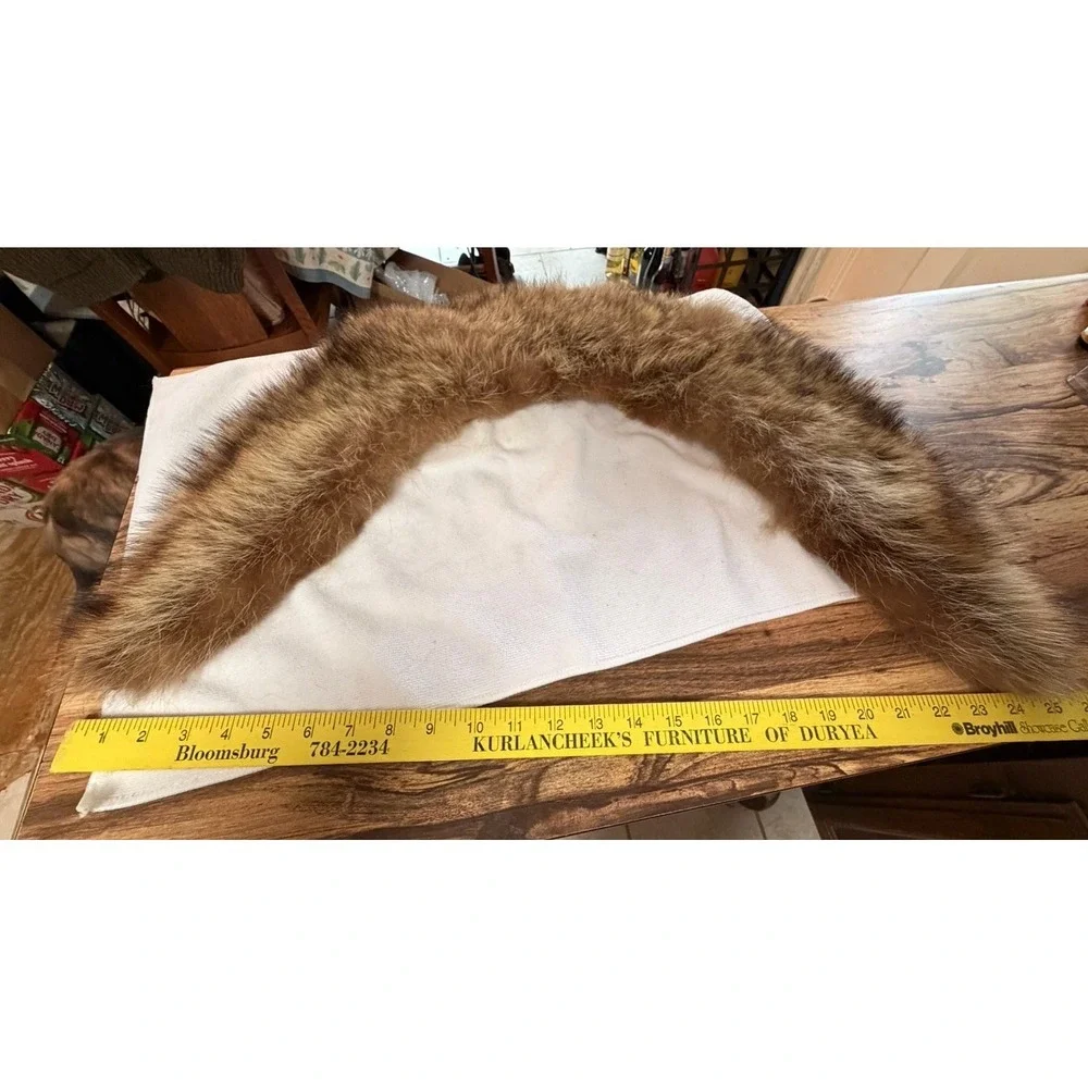Vintage Genuine Fox Fur Collar Golden Brown Shawl Craft Repurpose Project